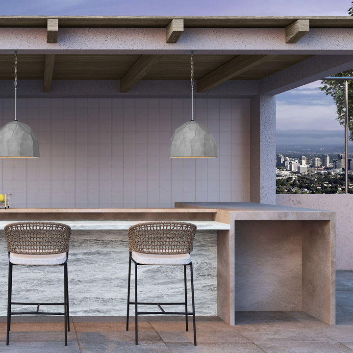 MARIA 16" Pendant - Gray/Satin Nickel