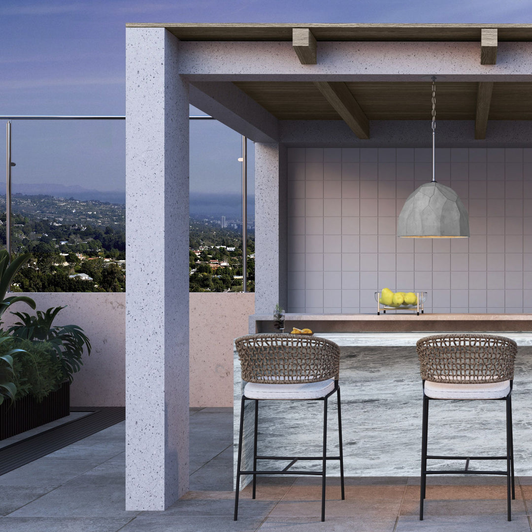 MARIA 16" Pendant - Gray/Satin Nickel