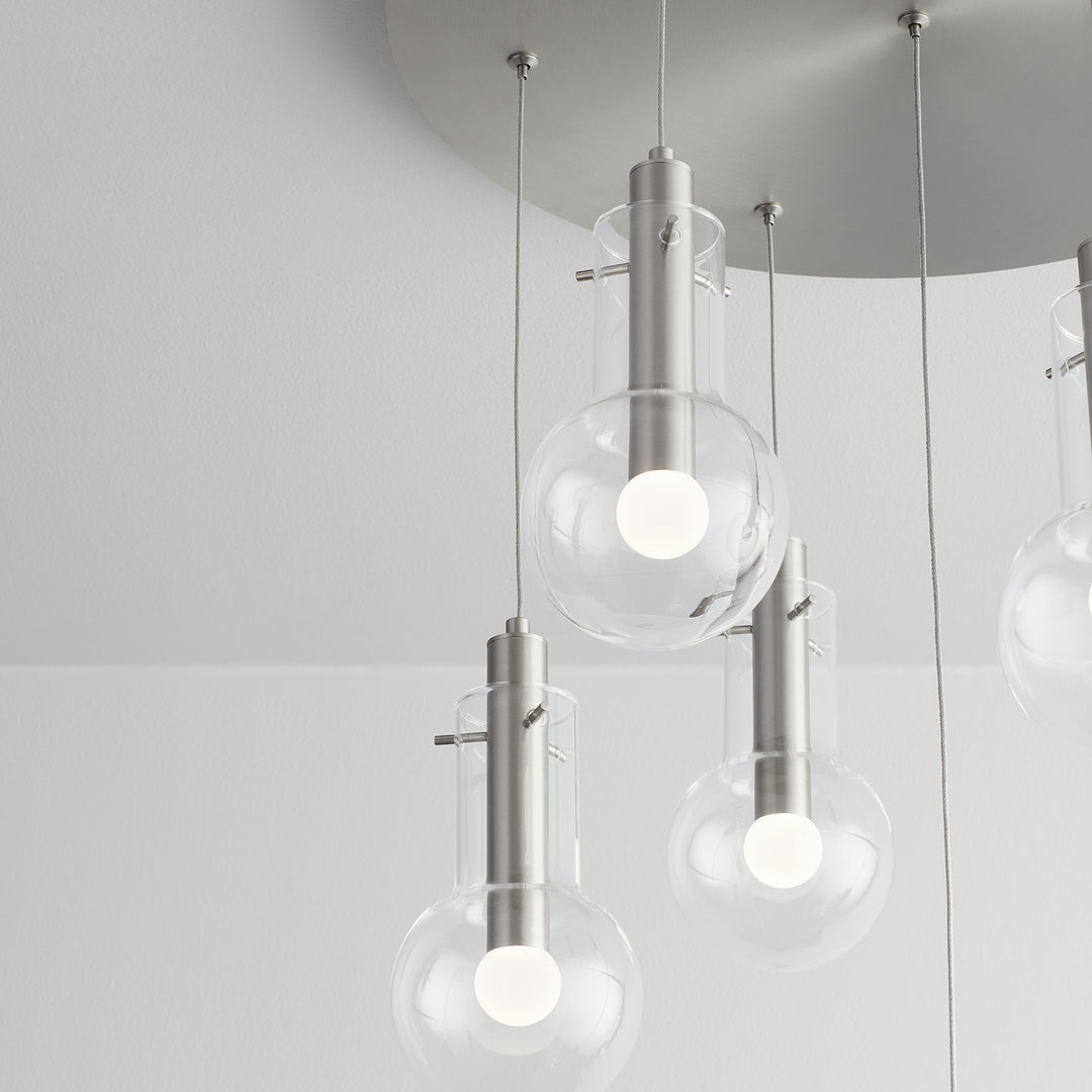PRIMO Seven Light Pendant -3000k- Satin Nickel