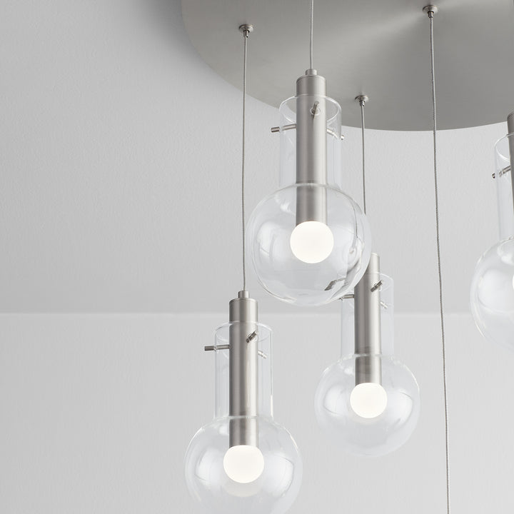 PRIMO Seven Light Pendant -3000k- Satin Nickel