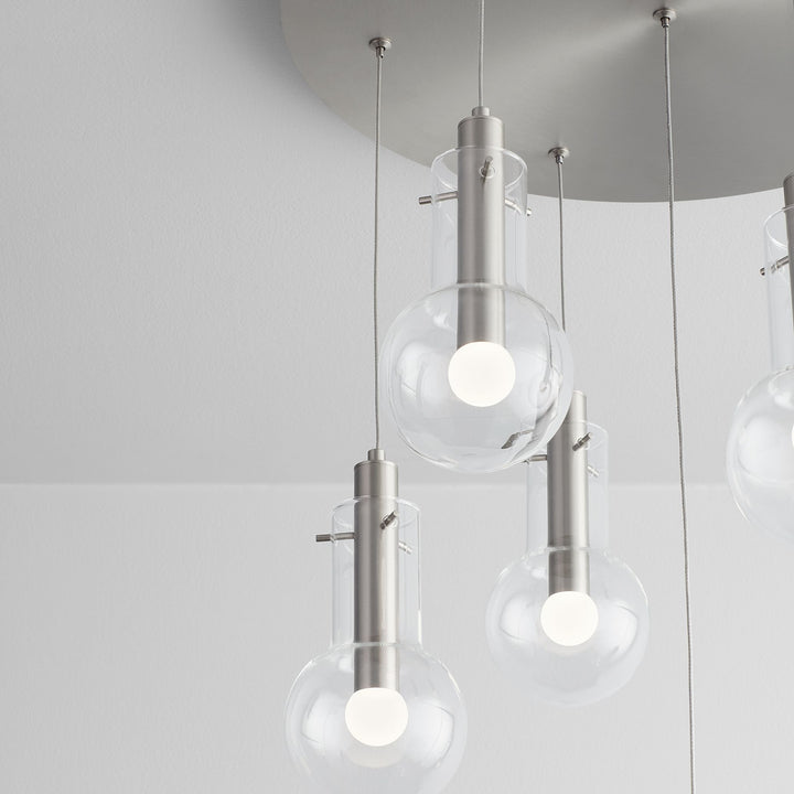 PRIMO Seven Light Pendant -3000k- Satin Nickel