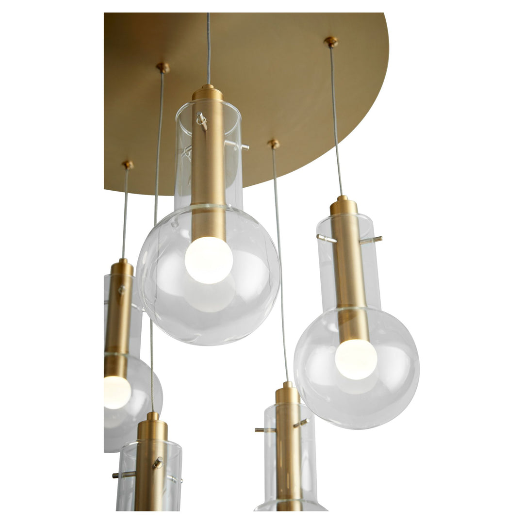 PRIMO Seven Light Pendant -3000k- Aged Brass