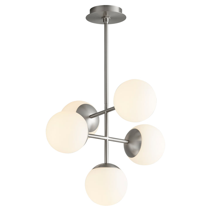 NEBULA 6" Five Light Pendant -3000k- Satin Nickel
