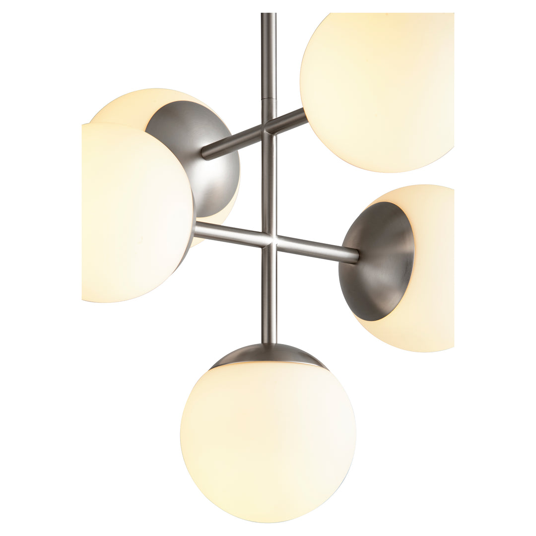 NEBULA 6" Five Light Pendant -3000k- Satin Nickel