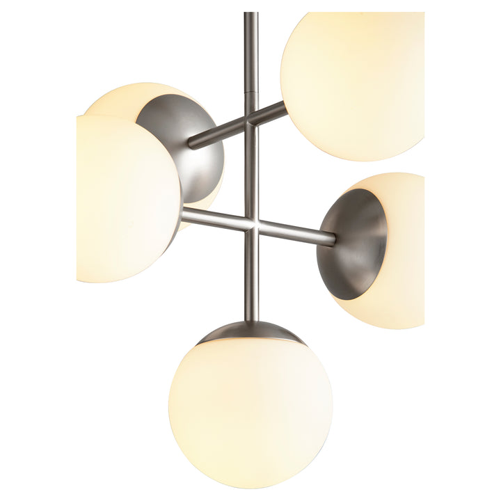 NEBULA 6" Five Light Pendant -3000k- Satin Nickel