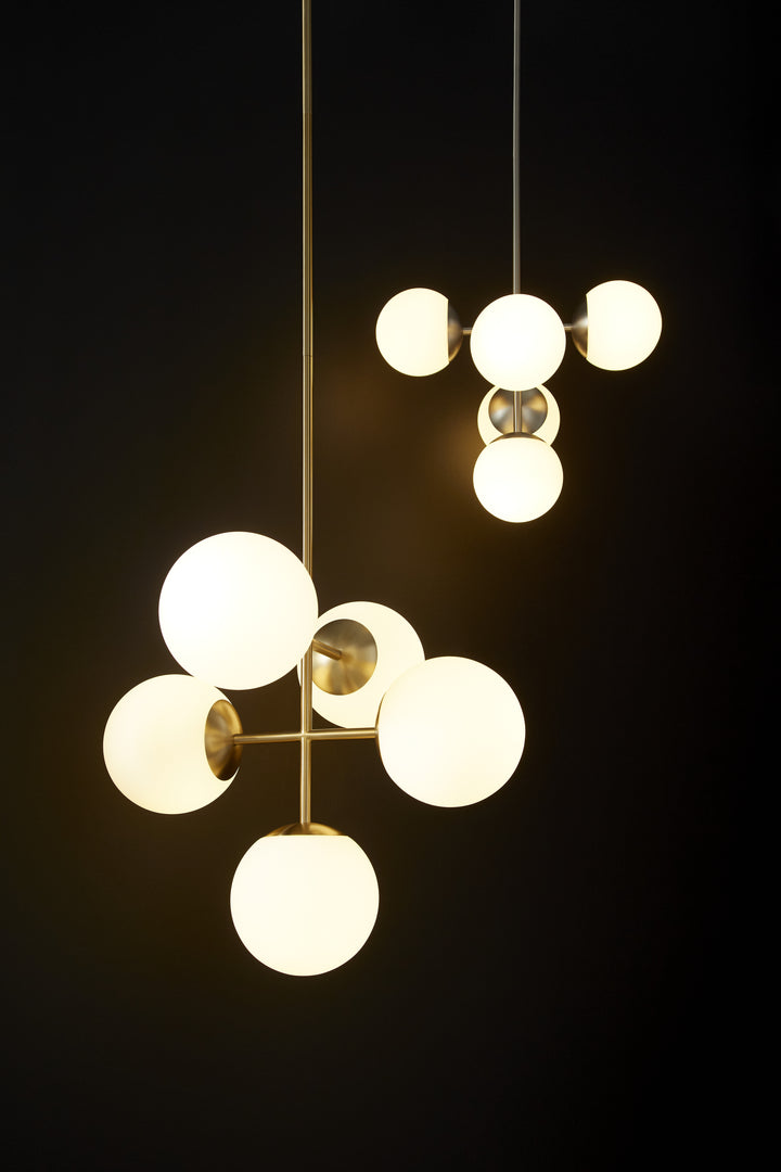 NEBULA 8" Five Light Pendant -3000k- Satin Nickel