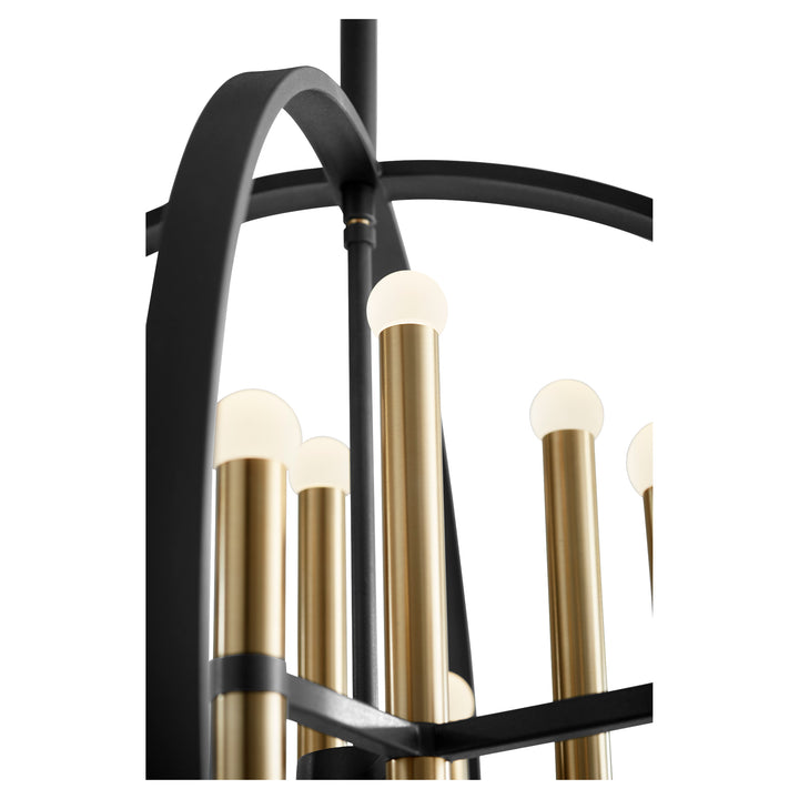 NERO 24" Twenty-Four Light Chandelier  -3000k-  Black/Aged Brass