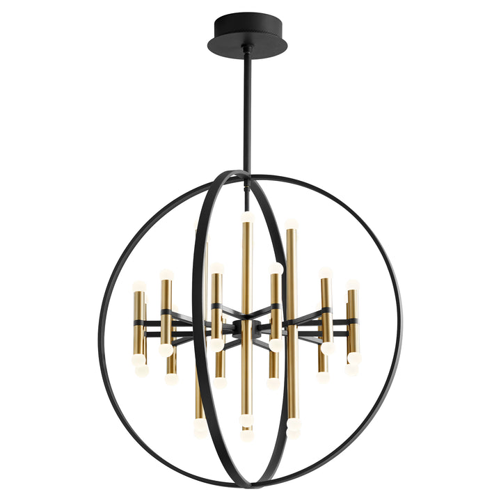 NERO 30" Thirty-Six Light Chandelier  -3000k-  Black/Aged Brass