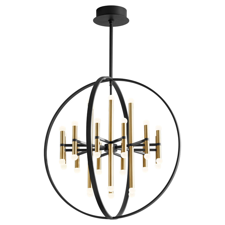 NERO 30" Thirty-Six Light Chandelier  -3000k-  Black/Aged Brass