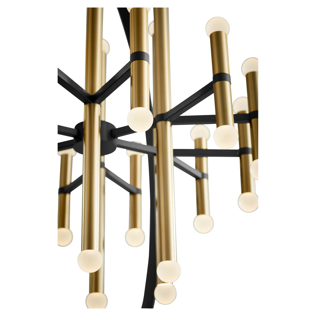 NERO 30" Thirty-Six Light Chandelier  -3000k-  Black/Aged Brass
