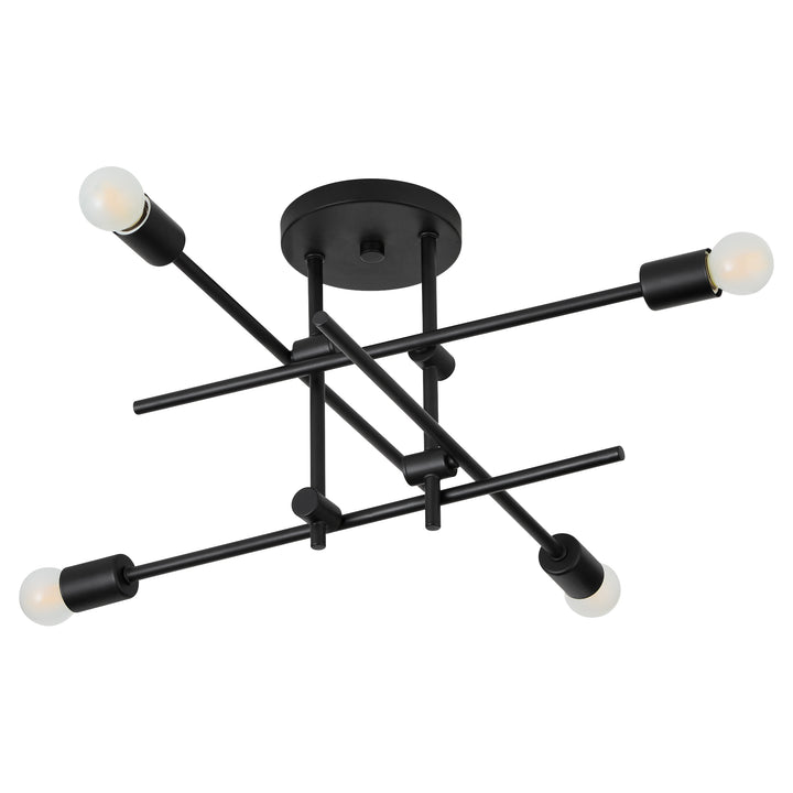 MIKA Four Light SEMI-FLUSH - Black