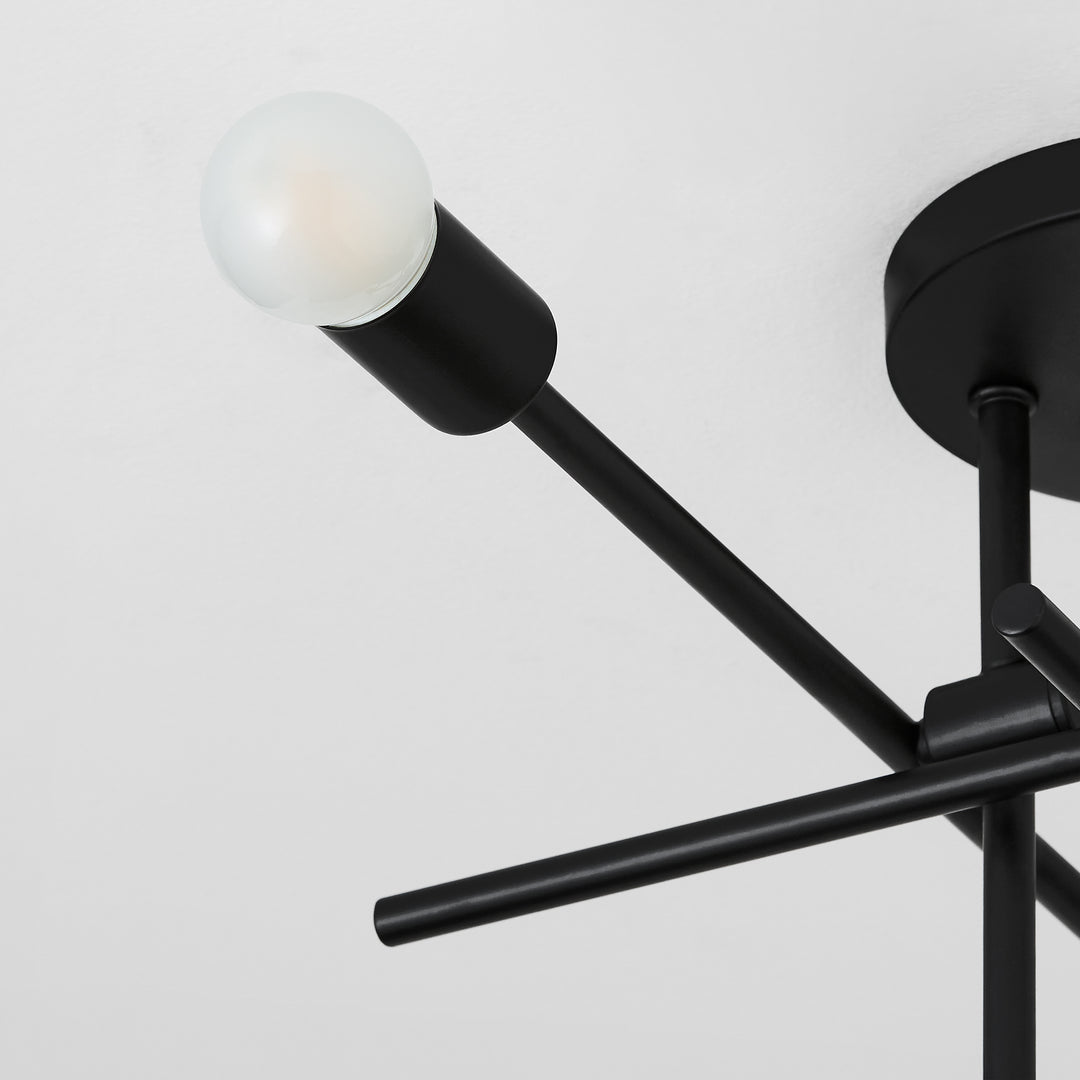 MIKA Four Light SEMI-FLUSH - Black