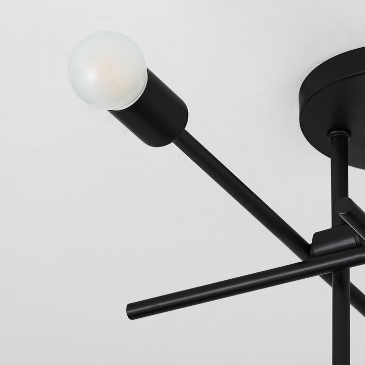 MIKA Four Light SEMI-FLUSH - Black