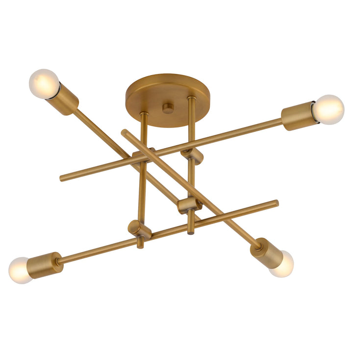 MIKA Four Light SEMI-FLUSH - Brushed Brass