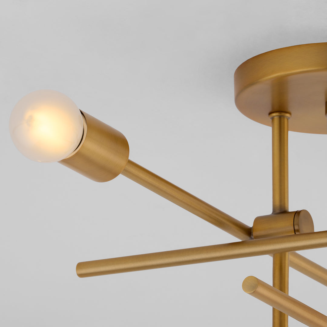 MIKA Four Light SEMI-FLUSH - Brushed Brass