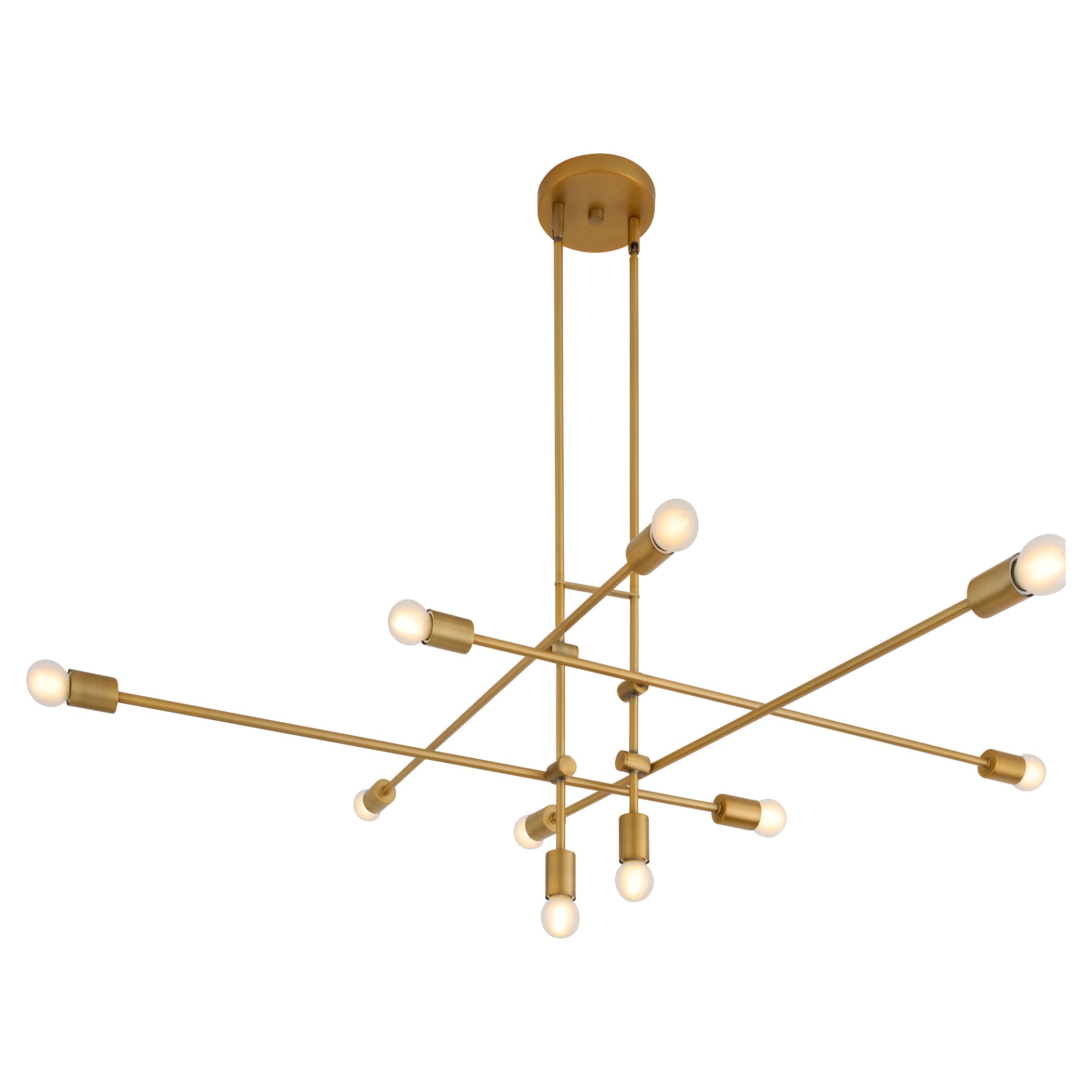MIKA Ten Light Chandelier - Brushed Brass - hover