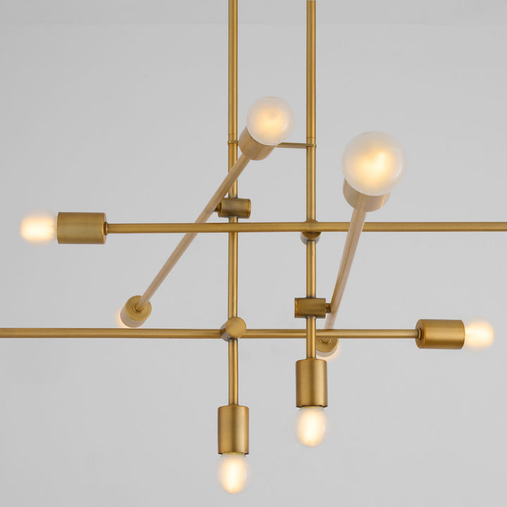 MIKA Ten Light Chandelier - Brushed Brass