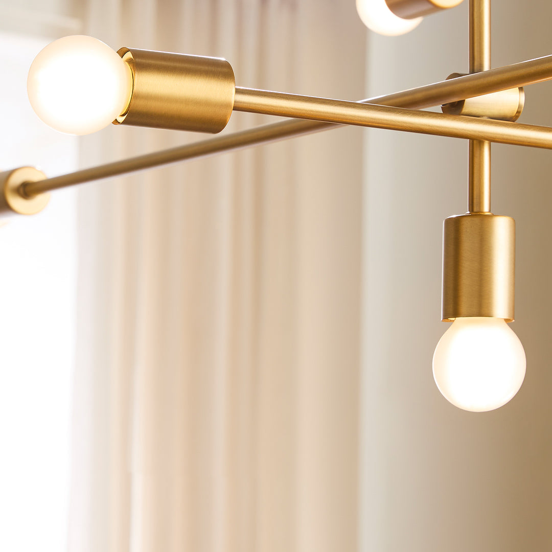 MIKA Ten Light Chandelier - Brushed Brass