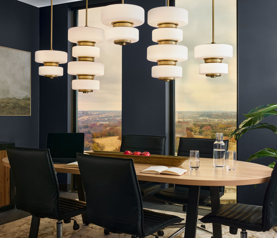 FAVO 12" 5CCT Pendant - Brushed Brass