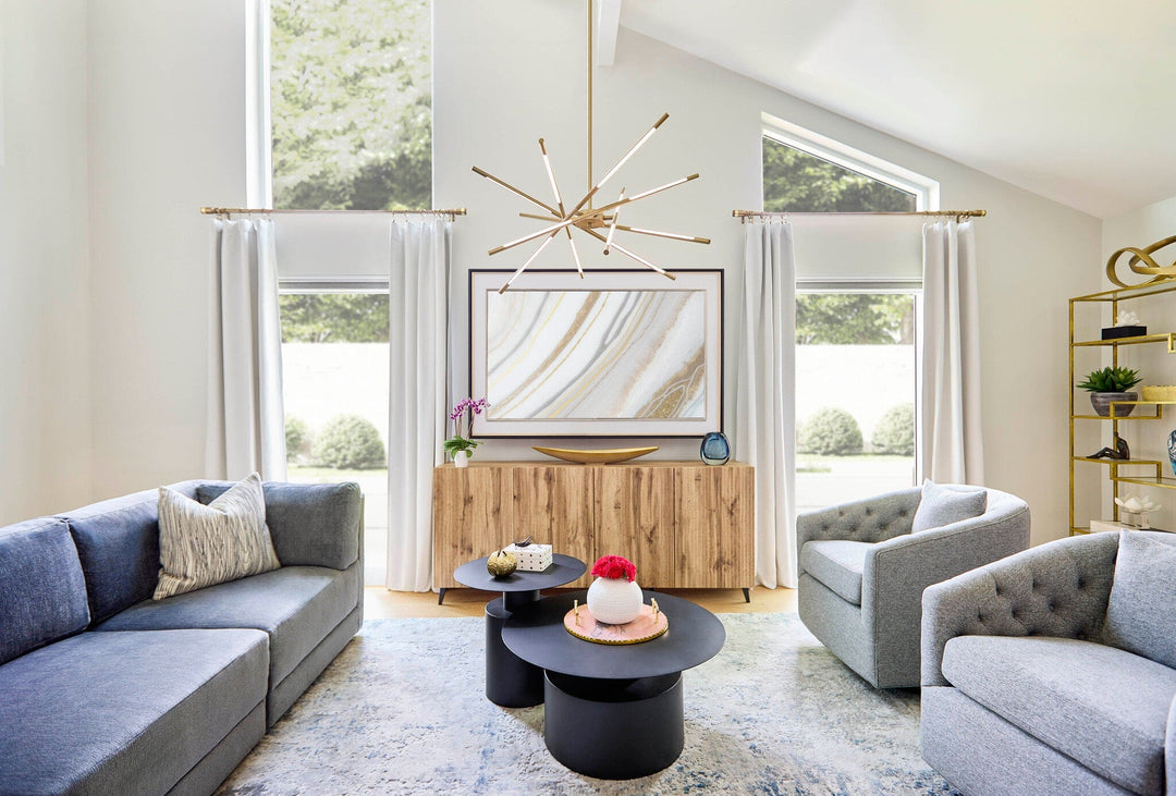 PALILLOS Twelve Light CCT Pendant - Aged Brass