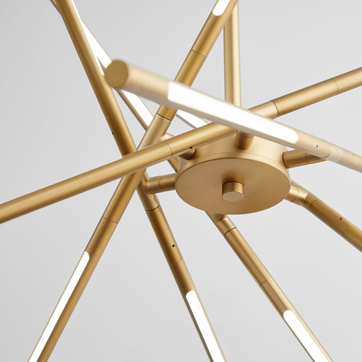 PALILLOS Twelve Light CCT Pendant - Aged Brass