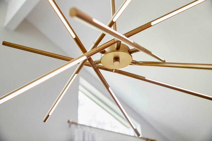 PALILLOS Twelve Light CCT Pendant - Aged Brass