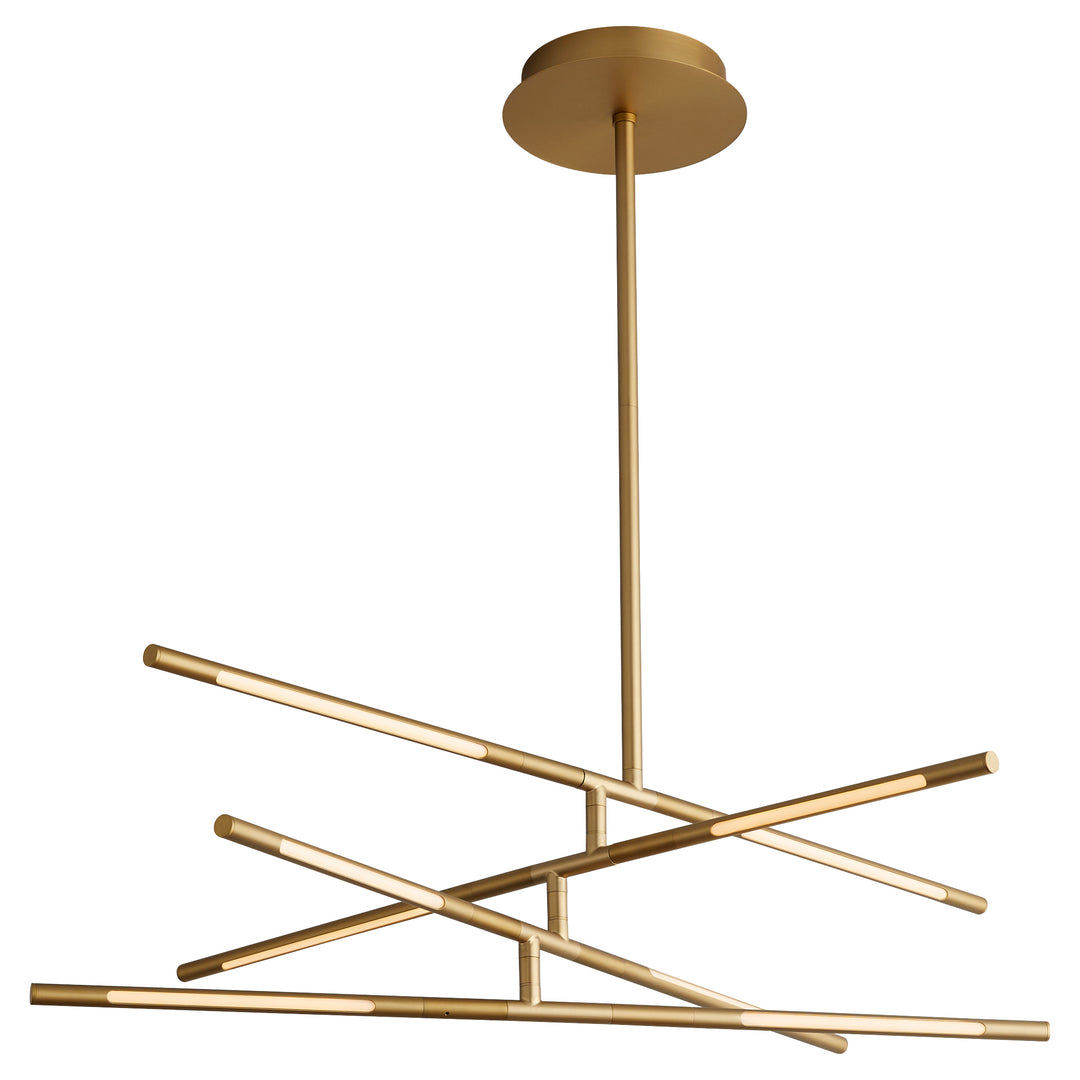 PALILLOS Eight Light CCT Pendant - Aged Brass