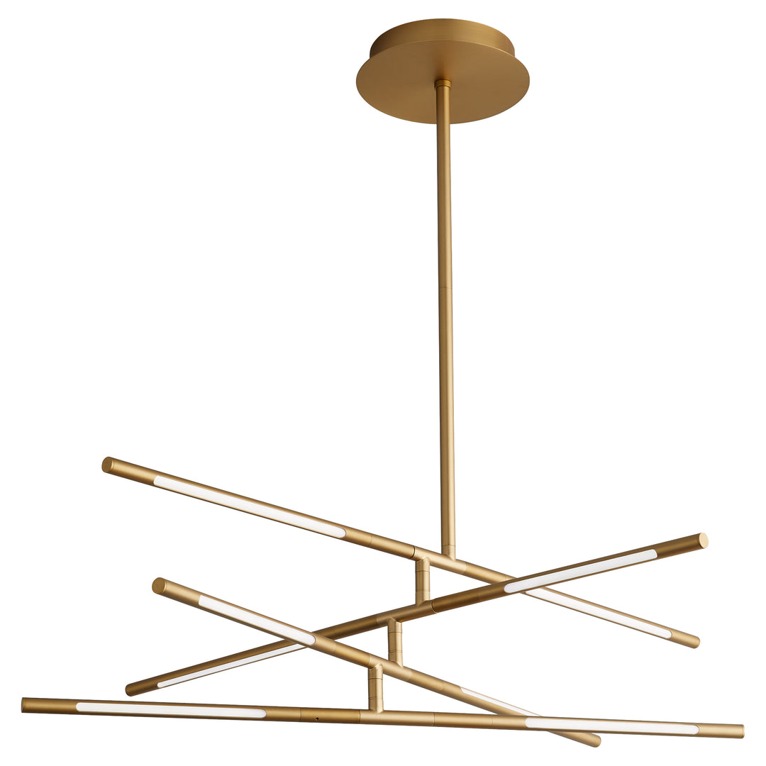 PALILLOS Eight Light CCT Pendant - Aged Brass