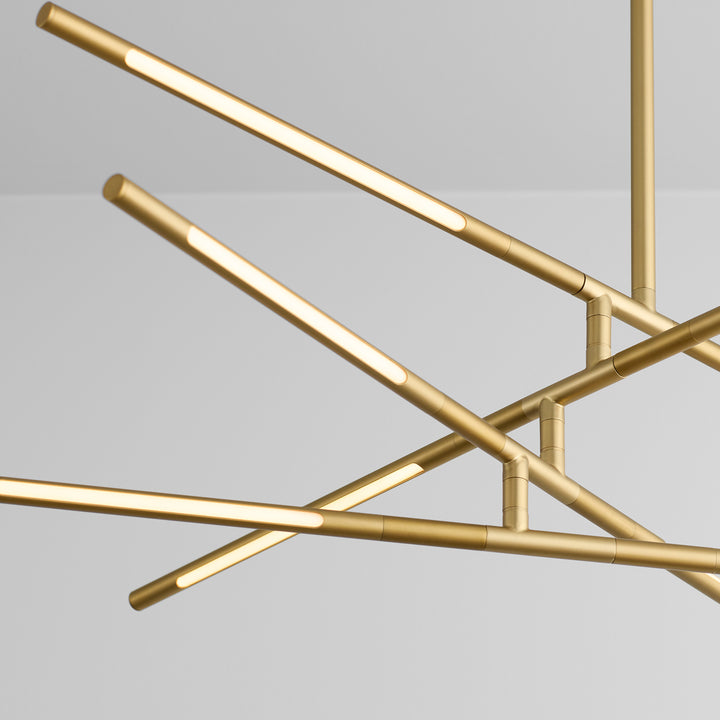 PALILLOS Eight Light CCT Pendant - Aged Brass