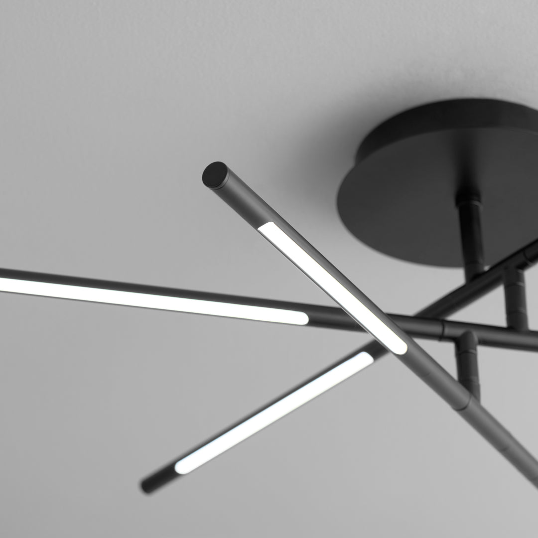 PALILLOS Six Light CCT Ceiling Mount - Black