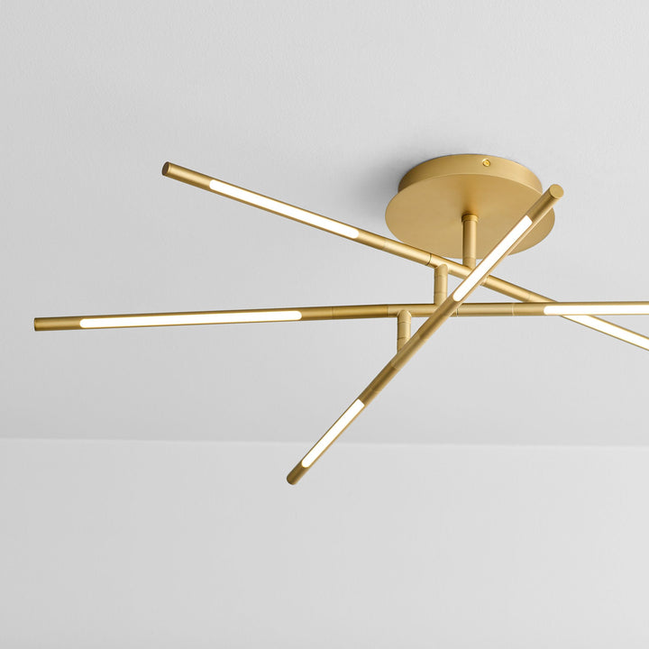 PALILLOS Six Light CCT Ceiling Mount - Aged Brass