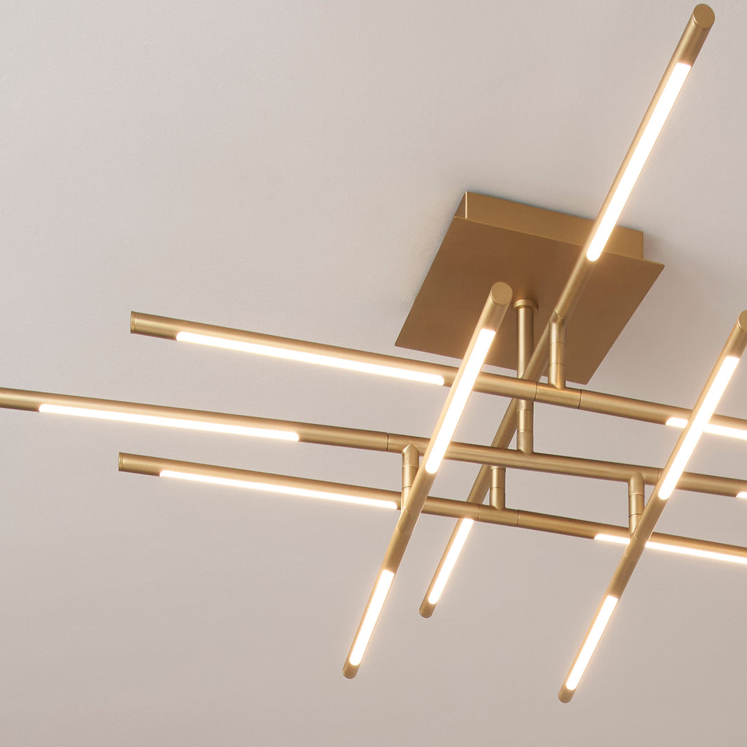 PALILLOS Twelve Light CCT Ceiling Mount - Aged Brass