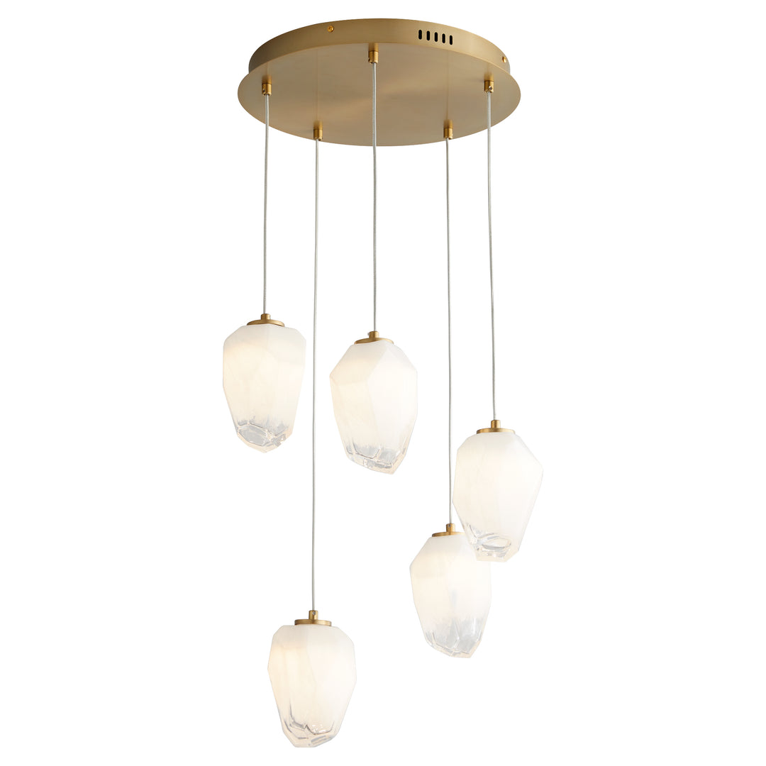 VIVO Five Light CCT Pendant - Aged Brass