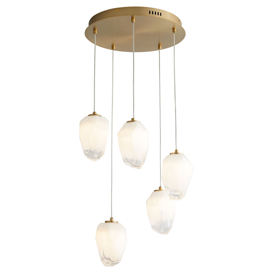 VIVO Five Light CCT Pendant - Aged Brass