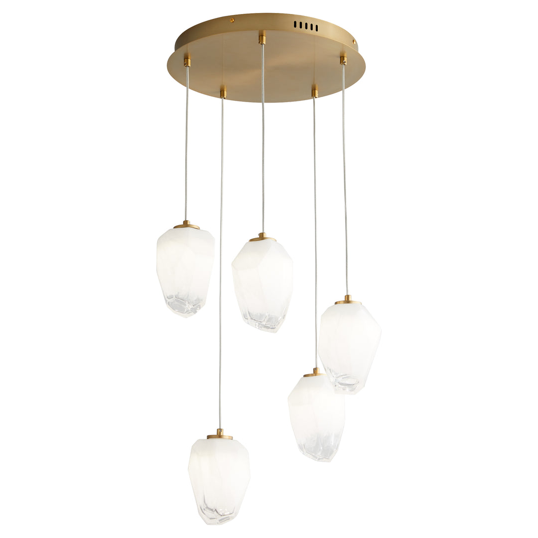VIVO Five Light CCT Pendant - Aged Brass