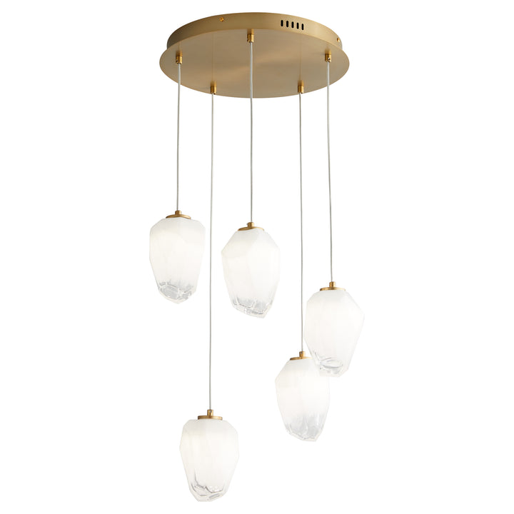 VIVO Five Light CCT Pendant - Aged Brass