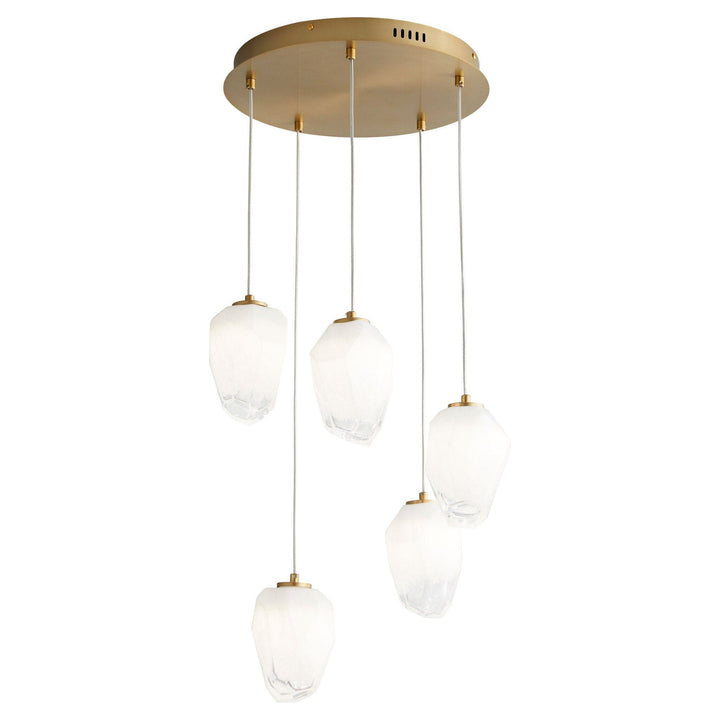 VIVO Five Light CCT Pendant - Aged Brass