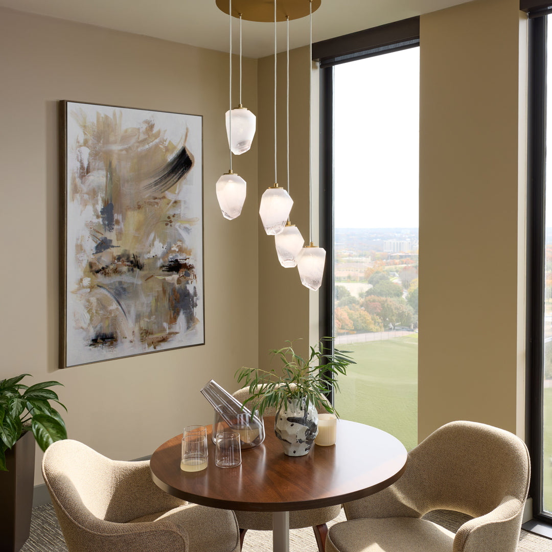 VIVO Five Light CCT Pendant - Aged Brass