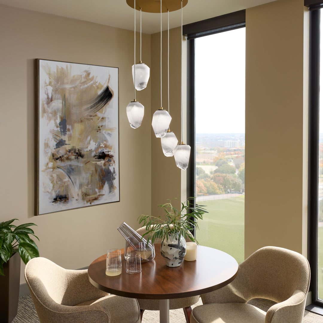 VIVO Five Light CCT Pendant - Aged Brass