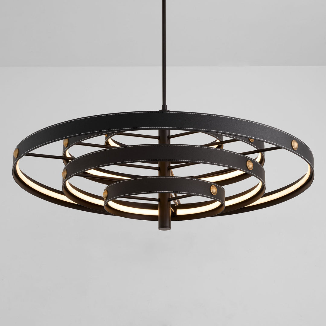 BOREALIS 36" Leather Pendant - Black