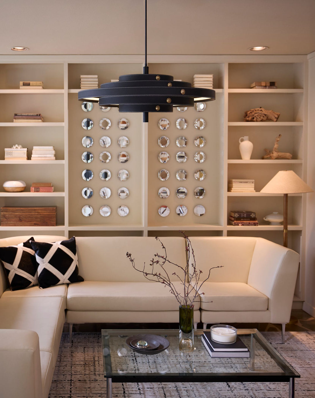 BOREALIS 36" Leather Pendant - Black