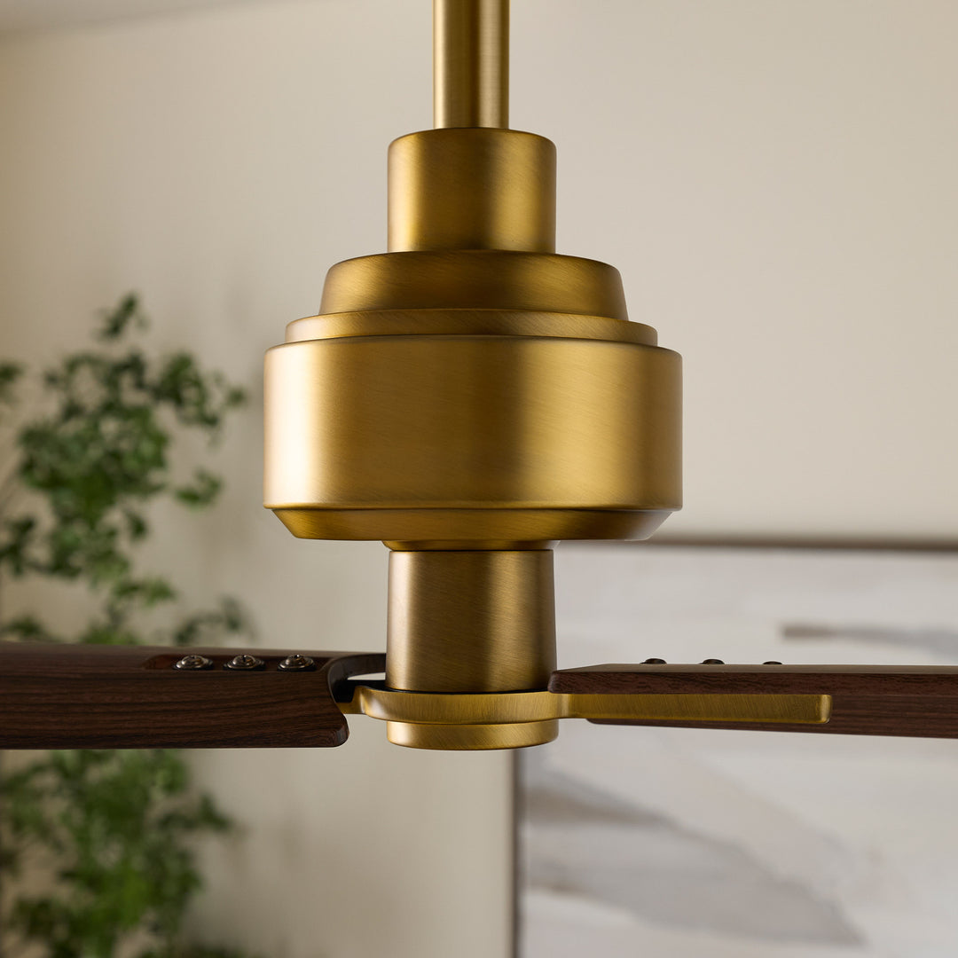 TWAIN 56" 2 Blade Damp Fan - Brushed Brass