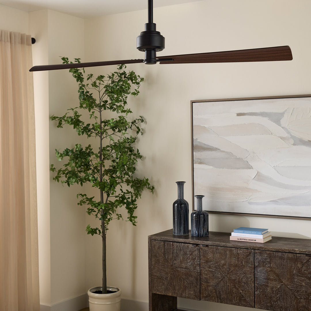 TWAIN 56" 2 Blade Damp Fan - Matte Black