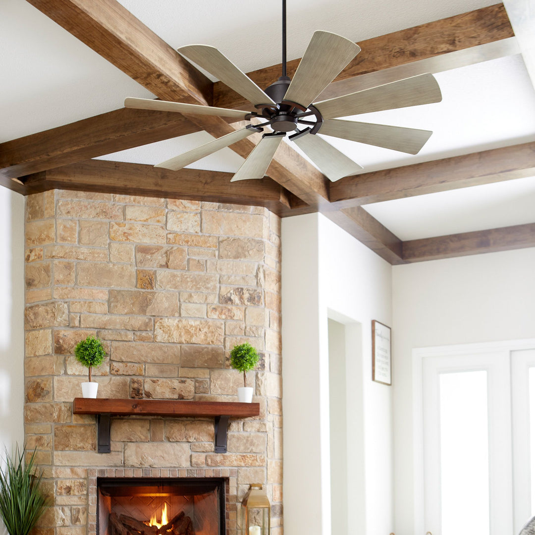 MOD 60" Damp Listed Matte Black Ceiling Fan