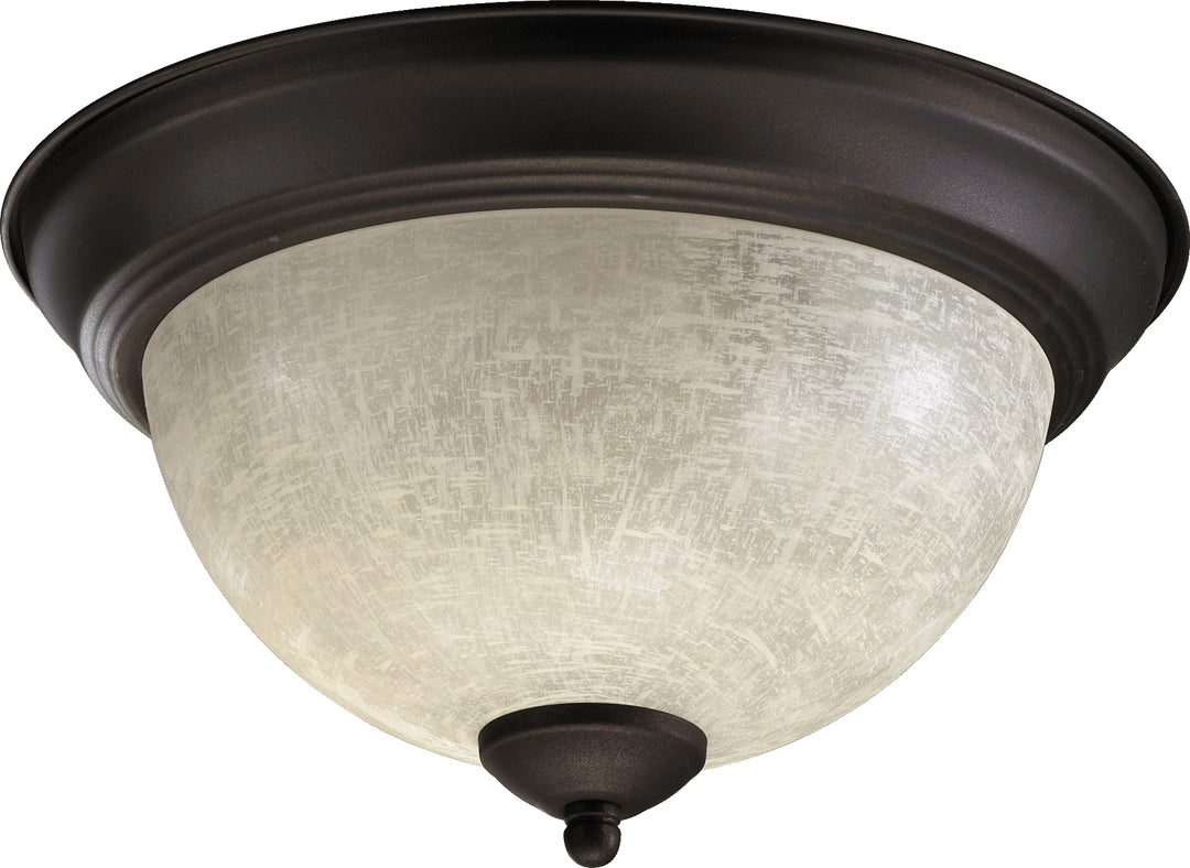 11" Linen Flush Mount - Oiled Bronze
