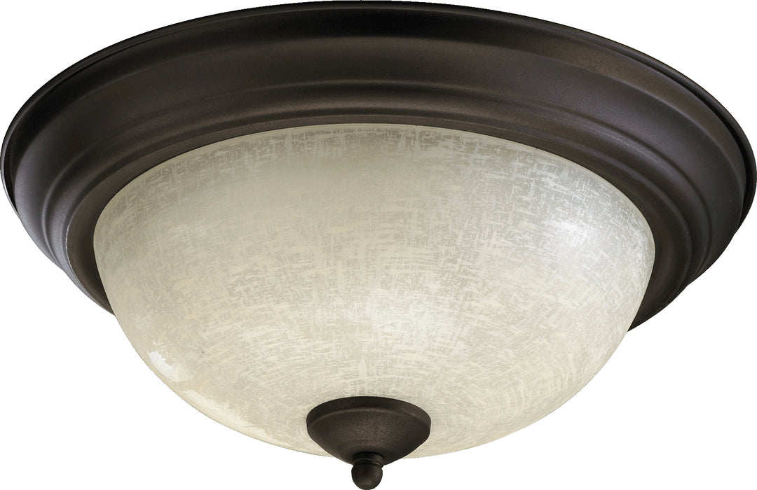 13" Linen Flush Mount - Oiled Bronze