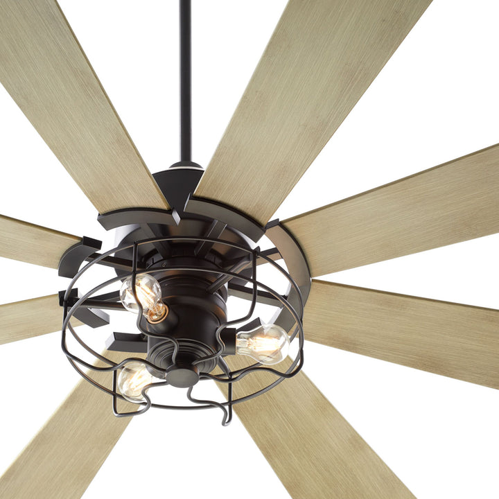 MOD 72" Damp Listed Matte Black Ceiling Fan