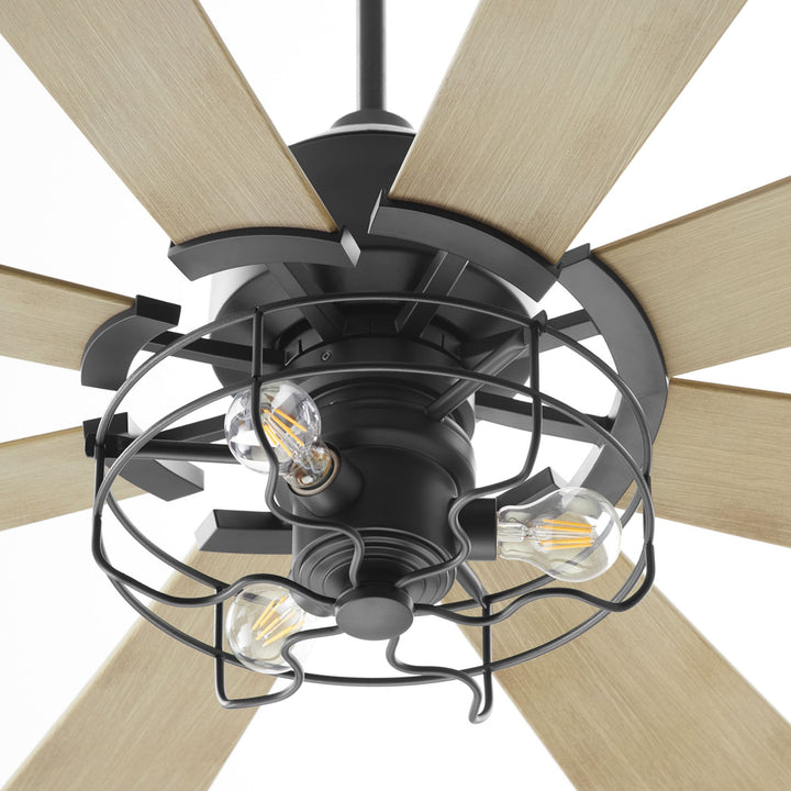 MOD 72" Damp Listed Matte Black Ceiling Fan