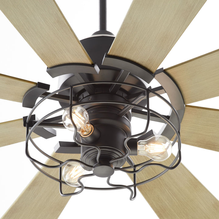 MOD 72" Damp Listed Matte Black Ceiling Fan