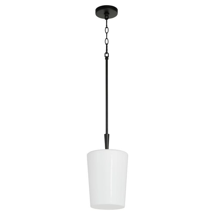 Goodwin 8" Pendant W/ Opal - Matte Black